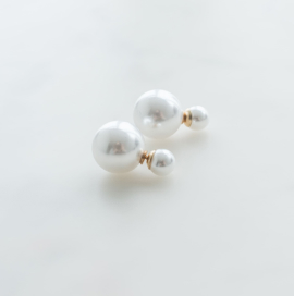 Double pearl earrings