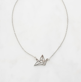 Origami crane necklace